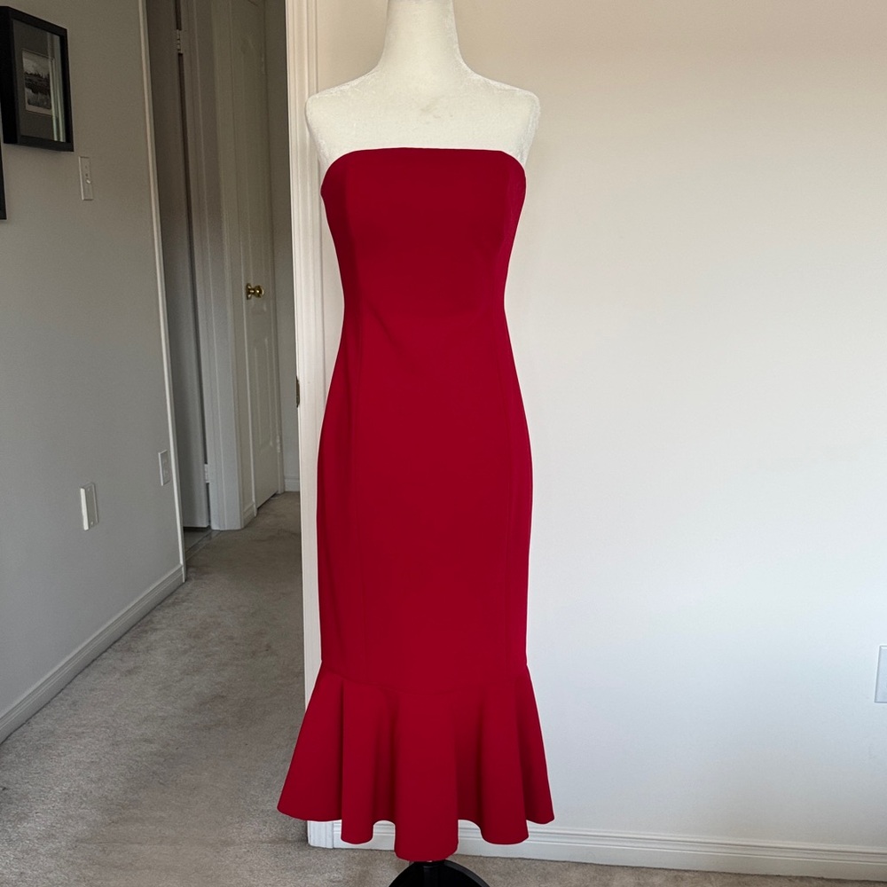 Club Monaco Strapless Red Dress